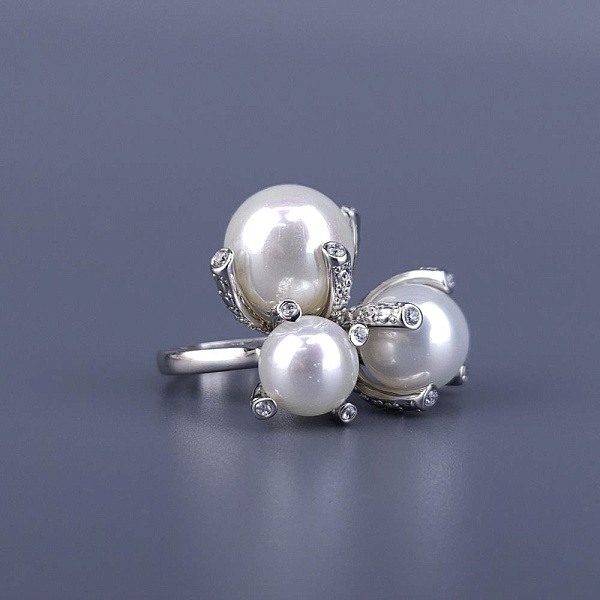 Кольцо (Майорка, г/п: родий, р.17,5) Испания Madreperla 020 01 018