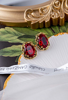 Серьги (Кристалл красный, 2,3х1,9 см, 12 гр.) Италия Claudio Canzian 002 02 821