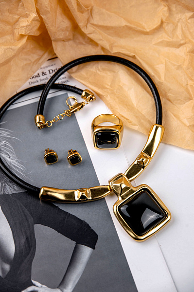 Колье (муранское стекло, г/п: золото, регулируется) 240806-01