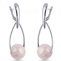 Серьги (Майорка, холодно-розовый, г/п: родий) MK11 0014-1a MK12 0127-1