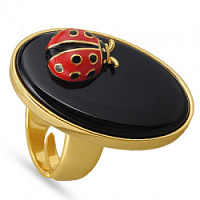 Кольцо 18+ (Эмаль красная, черная, г/п: золото) 4500 Испания Uvelina EX00 0120GR-00R 