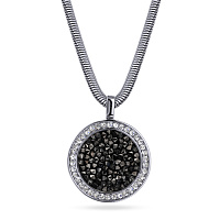 Колье Галактика (Кристаллы темно-серые, г/п: родий, 45-50 см) Uvelina SW00 0060R-014P