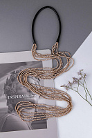 Колье Федерика (Богемское стекло: бежевый, нат.кожа) Италия Perfetto