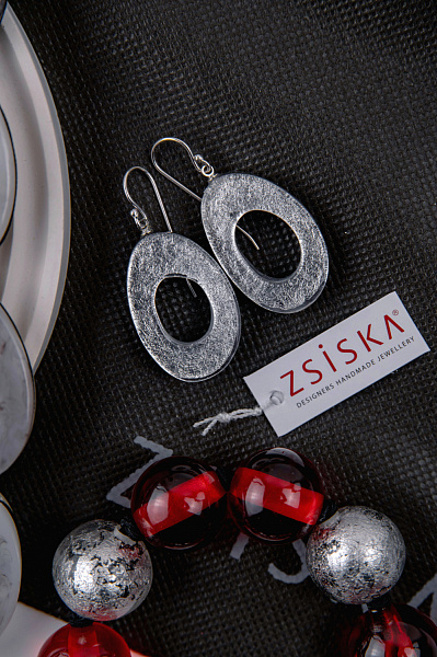 Серьги Phapsody серый,2х3 см Голландия ZSISKA