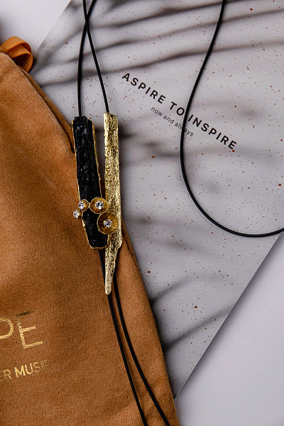 Колье (ювелир.смола, кристаллы, г/п: золото, 129 см) Греция Kalliope 022 05 079