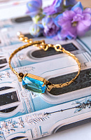 Браслет Леденцы (кристалл бирюзовый, 17х12 мм регул. до 21.5 см) Италия Claudio Canzian 002 04 262