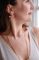 Серьги (кристалл розовый, персиковый, 3,6х3,6 см 14 гр.) Италия Claudio Canzian 002 02 817