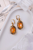 Серьги Клавдия (кристалл манго, медовый, 4,8х2 см, 18 гр) Италия Claudio Canzian 002 02 237