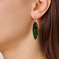 Серьги KALAY (кристалл зеленый, г/п: золото, 4,4х1 см) Дания DYRBERG/KERN 470007