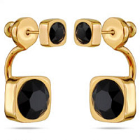 Серьги Теннис (кристаллы черные, г/п: золото, 4 мм, 8 мм, ) Uvelina SW00 0004G-280E