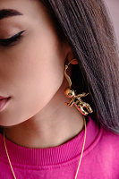 Серьги Пупс ( г/п: золото, 7.9х3.8 см. 35 гр.) Греция Kalliope 022 02 088