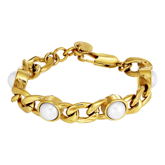 картинка Браслет ARIANE (белый жемчуг, г/п: золото, до 20 см) Дания DYRBERG/KERN 470157 ювелирный  магазин Калина являющийся официальным дистрибьютором в России 