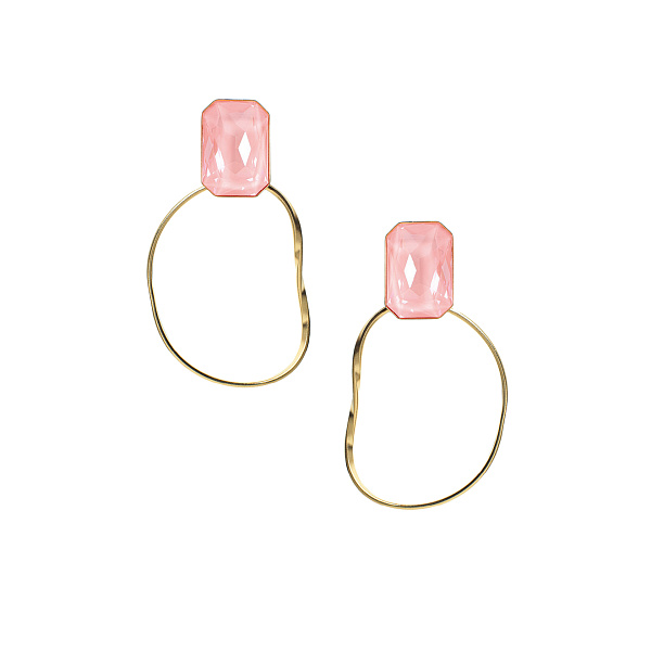 Серьги Geranium (с кристаллом, розовый, г/п: золото) Греция Katerina Vassou KV25.1-308873GPINK 