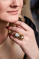 Кольцо (кубический цирконий, 4.1х2.5 см., регулируется) Италия Claudio Canzian 002 01 600