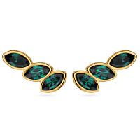 Серьги Эдем (кристаллы зеленые, г/п: золото) Uvelina SW00 0110G-205E