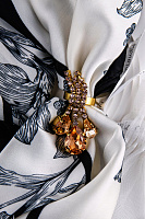 Кольцо (кристалл персиковый, медовый, 5.5х3 см, регулируется) Италия Claudio Canzian 002 01 579