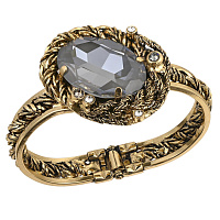 Браслет Анастасия (кристалл сервый с гол бл, 4,2х2,3 см, до 19 см) Италия Claudio Canzian 002 04 240