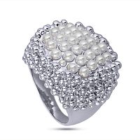 Кольцо 17,5 (Майорка, белый, г/п:родий) Испания MK52 0011