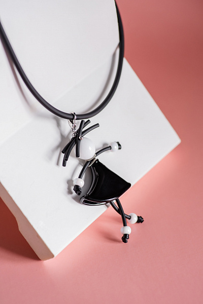 Колье Pupa mini черный/черный/белый Италия ENZO BENZO 