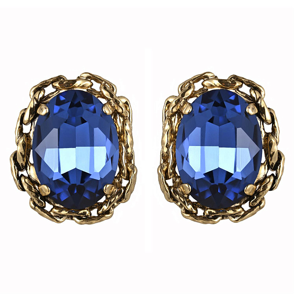 Серьги (Кристалл синий, 2,3х1,9 см, 12 гр.) Италия Claudio Canzian 002 02 821