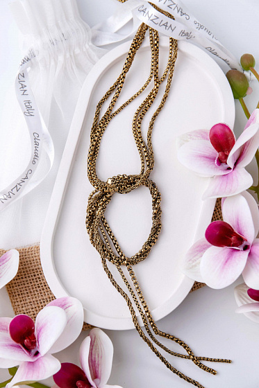 картинка Колье Цепи (г/п: золото,47х16х4.5 см) Италия Claudio Canzian 002 05 850 ювелирный  магазин Калина являющийся официальным дистрибьютором в России 