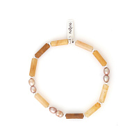 Браслет Cheyenne (агат, жемчуг, до 18 см, на резинке) 13-44340 Франция Nature Bijjoux