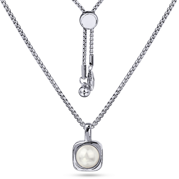 Кулон Теннис (майорка белая, г/п: родий 8 мм, длина регулируется) Uvelina SW00 0011R-01P1