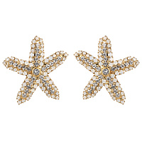 Серьги (кристалл белый опал, прозрачный 3,6х3,6 см 14 гр.) Италия Claudio Canzian 002 02 817