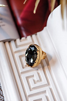 Кольцо Карина (кристалл графит, 3х2х1 см) Италия Claudio Canzian 002 01 020