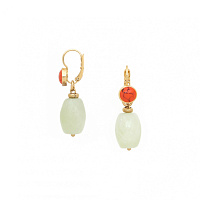 Серьги Tivoli (Говлит, нефрит, 3,6х1,2 см) 12-90228 Франция Nature Bijjoux