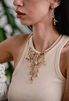 Колье (Кристалл медовый, лаванда) Италия  Claudio Canzian 002 05 717