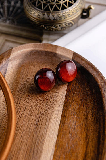 картинка Пусеты Colourful Beads 1.7 см терракотовый Голландия ZSISKA 40105059172Q00 ювелирный  магазин Калина являющийся официальным дистрибьютором в России 