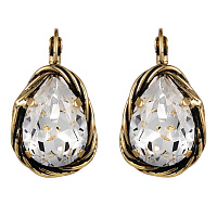 Серьги Капли (кристалл прозрачный, 2,9х1,8 см, 9 гр) Италия Claudio Canzian 002 02 759