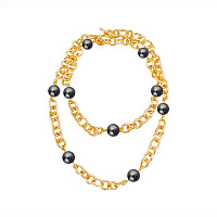 Колье (Майорка, темно-серый,38-45 см, г/п: золото)  MG05 2004G-06N Uvelina