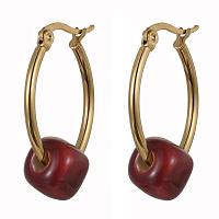 Серьги (керамика бордо, г/п: золото, 2.5х2 см, 5 гр. ) Испания  01902019 Maximilianas