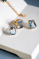 Кольцо Леденцы (кристалл голубой, 1,7х1,3 см) Италия Claudio Canzian 002 01 255