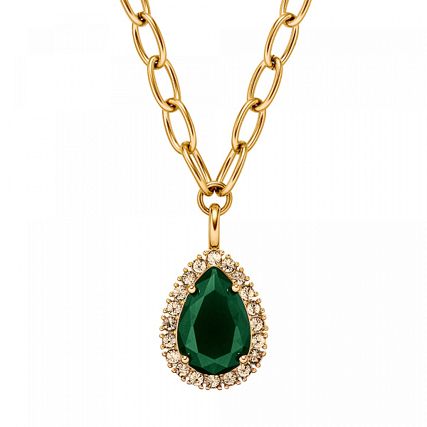 Колье METTA (кристалл зеленый, медовый, г/п: золото) Дания DYRBERG/KERN 450080