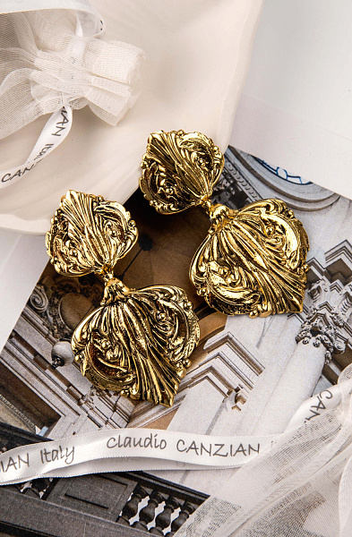 Серьги (7,8х4 см, 20 гр.) Италия Claudio Canzian 002 02 359