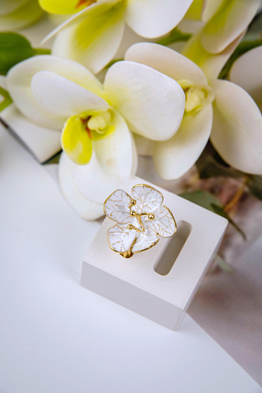 картинка Кольцо (эмаль, г/п: золото, регулируется) Греция Kalliope 002 01 023 ювелирный  магазин Калина являющийся официальным дистрибьютором в России 