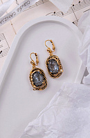 Серьги Клавдия (кристалл серый с гол.бл, медовый, 4,8х2 см, 18 гр) Италия Claudio Canzian 002 02 237