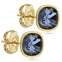 Пусеты Триумф (Кристаллы джинс , 10мм, г/п: золото) SW00 0020G-266E