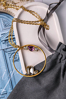 Колье Sameera (кристалл лиловый, прозрачный, г/п: золото, d 6.5 см, 85 см) K.Vassou KV25.2-308360G