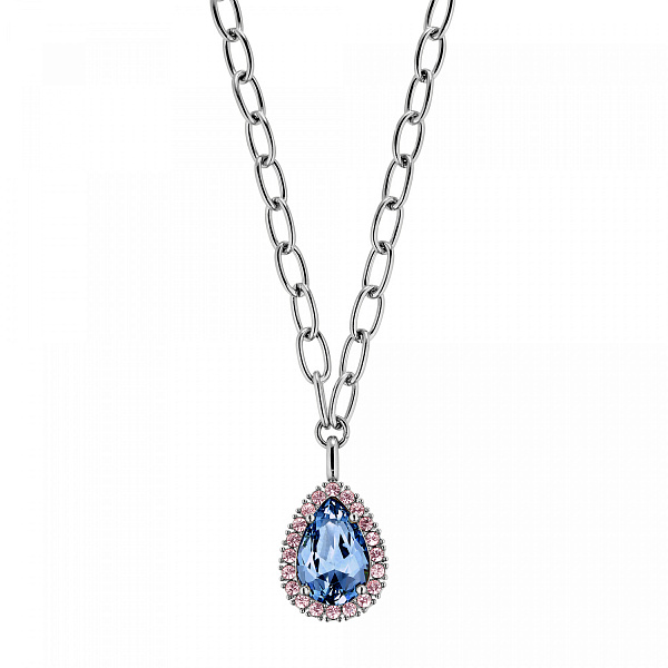 Колье METTA (кристалл синий, розовый, г/п: родий) Дания DYRBERG/KERN 440103