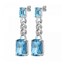 Серьги CALLA (кристалл голубой, г/п: родий, 6х1,6 см) Дания DYRBERG/KERN 460011