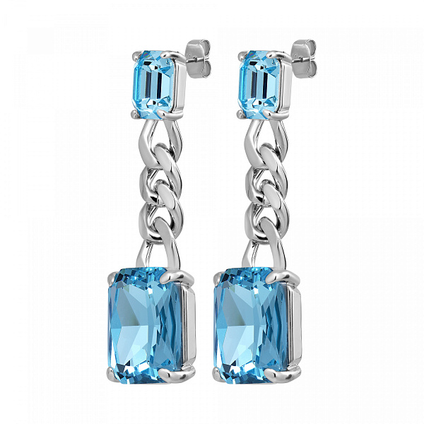 Серьги CALLA (кристалл голубой, г/п: родий, 6х1,6 см) Дания DYRBERG/KERN 460011