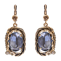 Серьги Клавдия (кристалл серый с гол.бл, медовый, 4,8х2 см, 18 гр) Италия Claudio Canzian 002 02 237