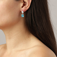 Серьги TETI (кристалл голубой, прозрачный, г/п: золото, 2х0,8 см) Дания DYRBERG/KERN 460007