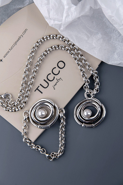 Колье Aura (майорка, 46 см, 4х3.5 см) TC-TMC136 Испания Tucco