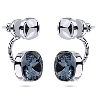Серьги Триумф (кристаллы джинс, г/п: родий, 10 мм) Uvelina SW00 0020R-266E1