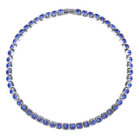 Колье Теннис (кристаллы сапфир, г/п: родий 4 мм, 36-39 см) Uvelina SW00 0001R-206N